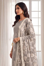 Mal Chanderi Dyed Jacquard Lace Work Salwar Suit